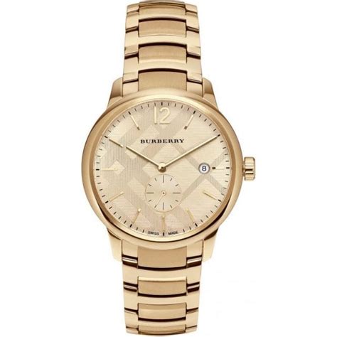 gold burberry mens watch|burberry gold watch women's.